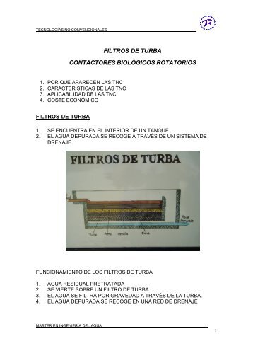 Filtros de turba y CBR