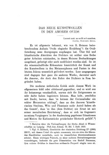 Das neue Kunstwollen in den Amores Ovids