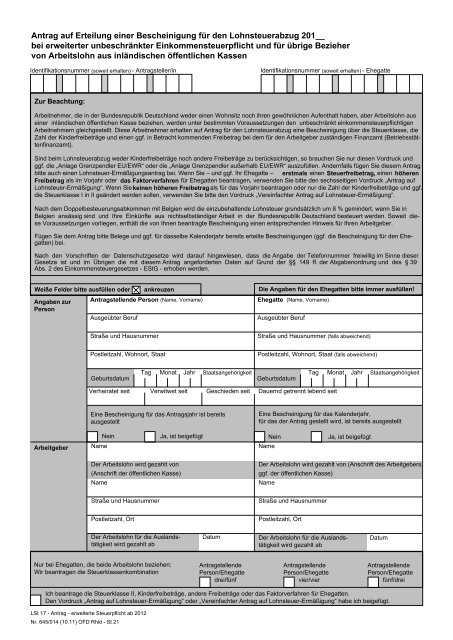 Antrag Bei Erweiterter Unbeschrankter Einkommensteuerpflicht