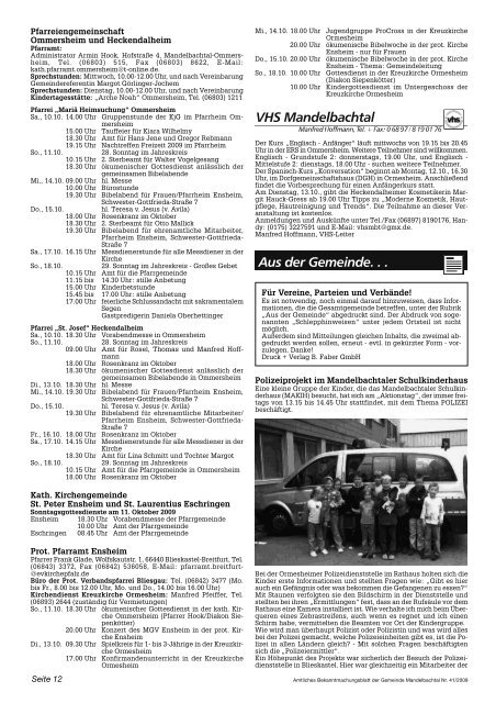 Amtliches Bekanntmachungsblatt Mandelbachtal U