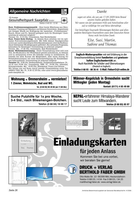 Amtliches Bekanntmachungsblatt Mandelbachtal U