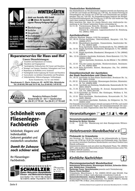 Amtliches Bekanntmachungsblatt Mandelbachtal U