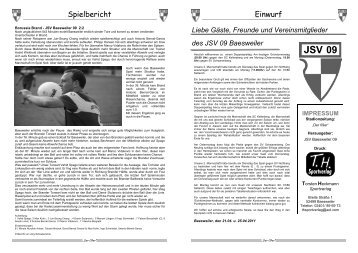 Spielbericht Einwurf - JSV Baesweiler 09
