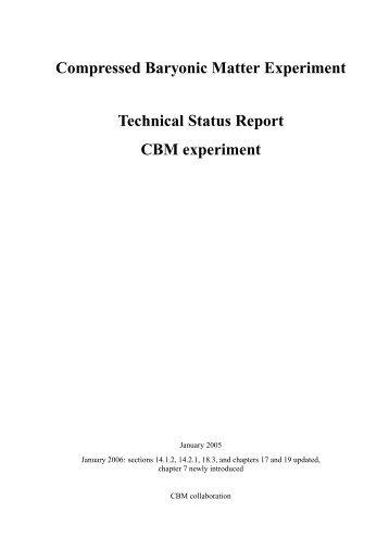 Compressed Baryonic Matter Experiment Technical Status Report ...