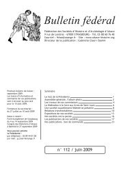 Bulletin fédéral - Fédération des Sociétés d'Histoire et d'Archéologie ...