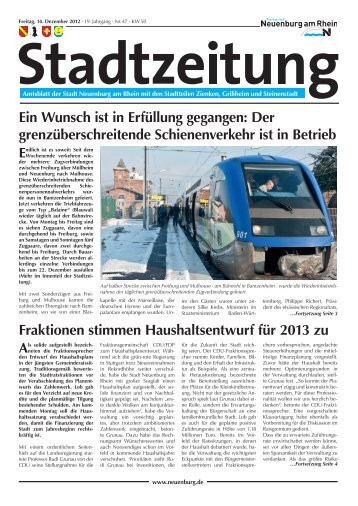 Stadtzeitung KW 50 - Stadt Neuenburg am Rhein