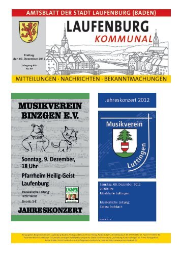 Amtsblatt Nr. 49, 07. Dezember 2012 - Stadt Laufenburg