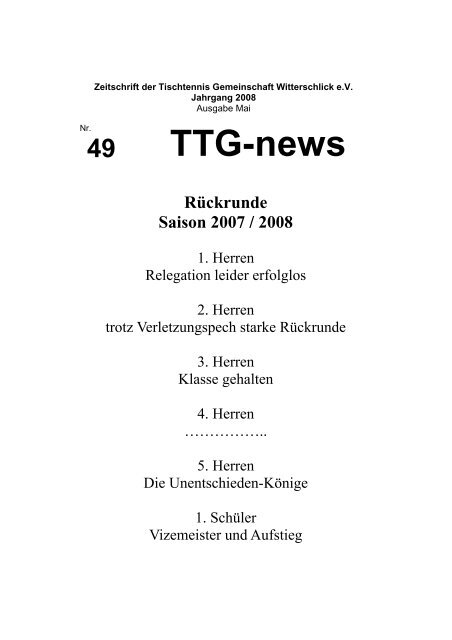 Heft Nr. 49 Ausgabe Mai 2008