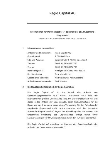 Regio Capital AG - FinanzCoach GmbH