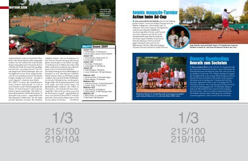 Das NDJTT 2009 in der Zeitschrift "Tennis Magazin - Nationales ...