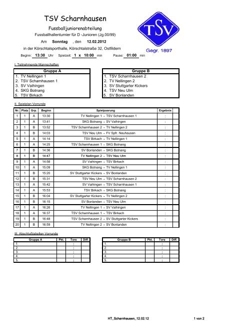 TSV Scharnhausen - SVV - Fussball