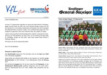 Ausgabe 13 - 2010/2011 | VfL - VfL Pfullingen