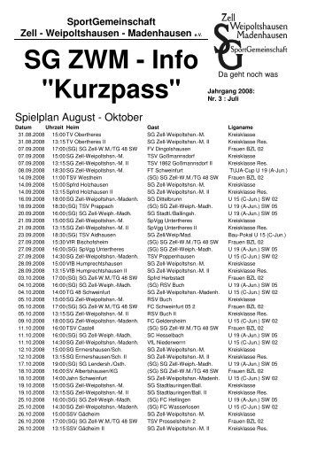SG ZWM - Info "Kurzpass" - SportGemeinschaft Zell-Weipoltshausen ...