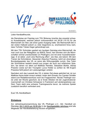 Ausgabe 05 - 2010/2011 | VfL - VfL Pfullingen