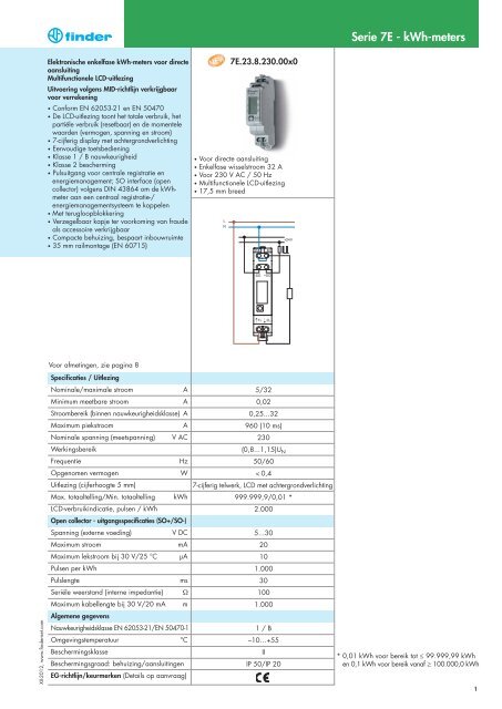 Serie 7E - kWh-meters - Finder