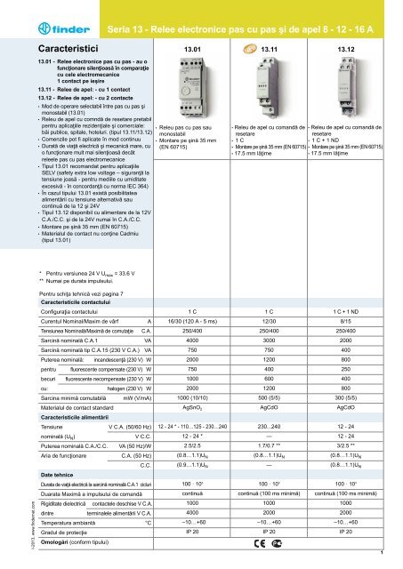 Releu pas cu pas + DIMMER - Finder