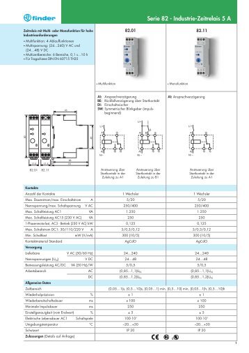 Serie 82 - Industrie-Zeitrelais 5 A - Finder