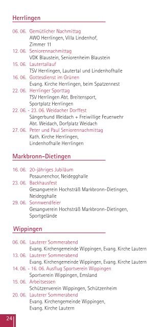 Veranstaltungskalender 2013 - Blaustein