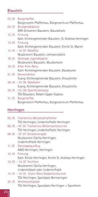 Veranstaltungskalender 2013 - Blaustein