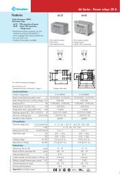 Features 66 Series - Power relays 30 A - Finder