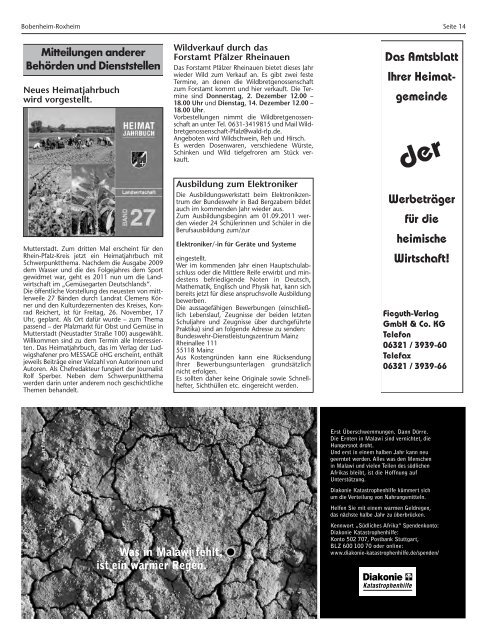 Amtsblatt der Gemeinde Bobenheim-Roxheim