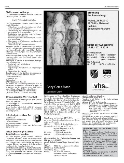 Amtsblatt der Gemeinde Bobenheim-Roxheim