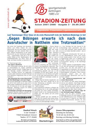 STADION-ZEITUNG - SG Bettringen