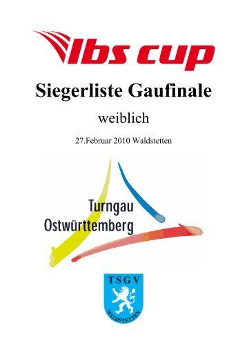 Siegerliste Gaufinale