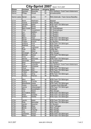 City-Sprint 2007 - Aim ´n Time