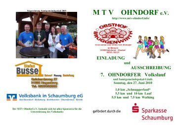 Siegerliste des Samtgemeindepokals 2006 - MTV Ohndorf