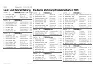 Lauf- und Bahneinteilung Deutsche Mehrkampfmeisterschaften 2009