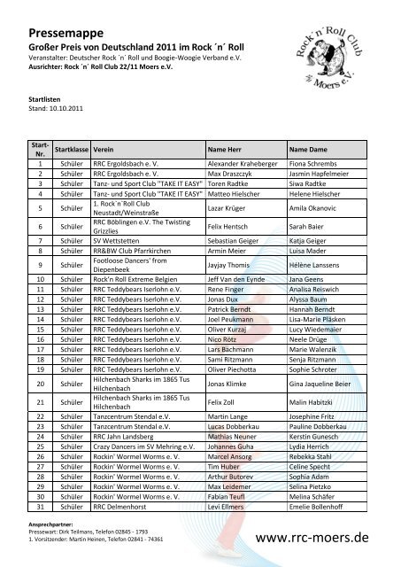 Pressemappe Großer Preis von Deutschland 2011 im Rock ´n´ Roll