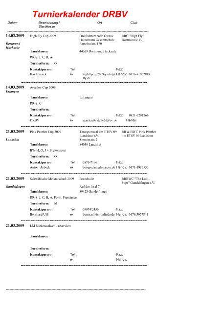 Turnierkalender DRBV - Deutscher Rock'n'Roll und Boogie Woogie ...