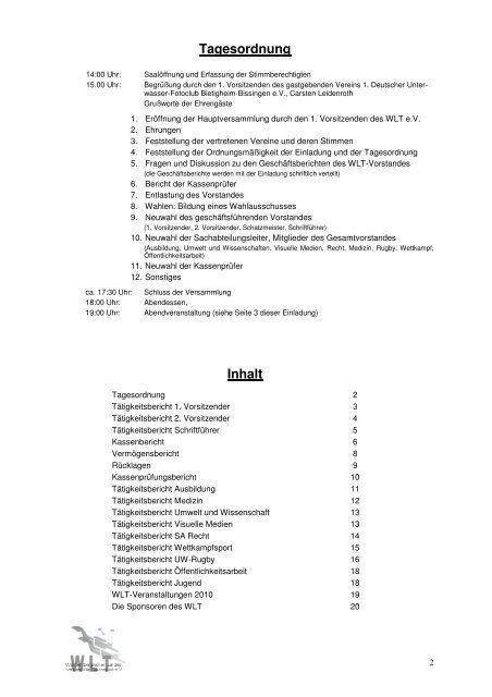 Mitgliederversammlung - WLT eV