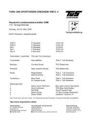 TURN- UND SPORTVEREIN GRIESHEIM 1899 ... - TuS Griesheim