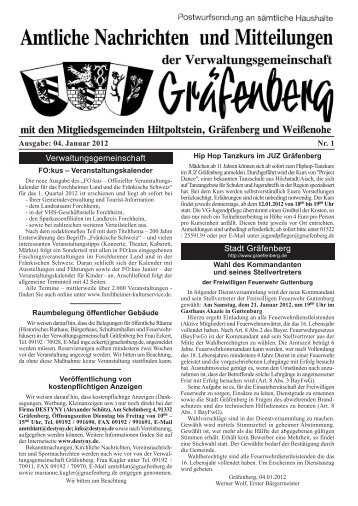 Ausgabe: 04. Januar 2012 Nr. 1 - Hiltpoltstein