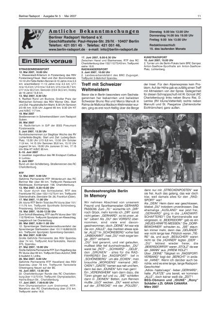 Ein Blick in die Statistik zur 55. Tour - Berliner Radsport Verband e.V.