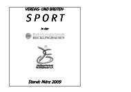 S P O R T S P O R T - Stadtsportverband Recklinghausen e.V.