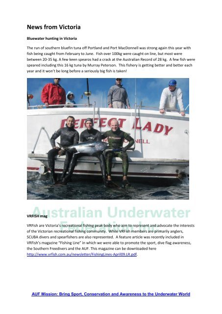 G at Australian Seachange Newsletter - Southern Freedivers