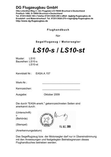 LS10-s / LS10-st - DG Flugzeugbau