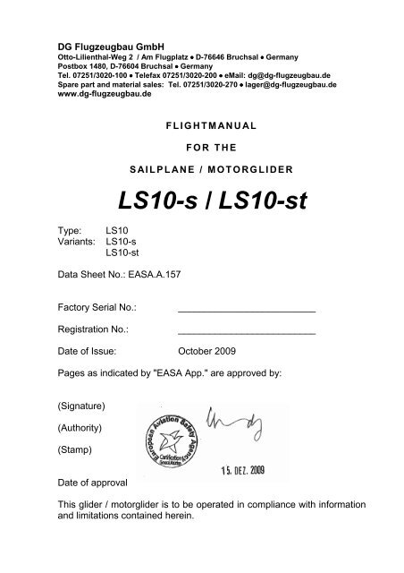 LS10-s / LS10-st - DG Flugzeugbau