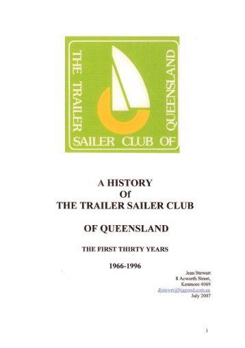 Club History 1966 - Trailer Sailer Club of Queensland