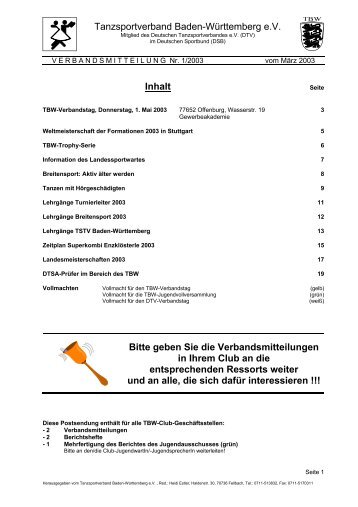 Enzklösterle 2003 - Tanzsportverband Baden-Württemberg