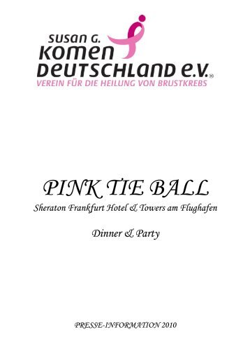 PINK TIE BALL - Susan G. KOMEN Deutschland eV