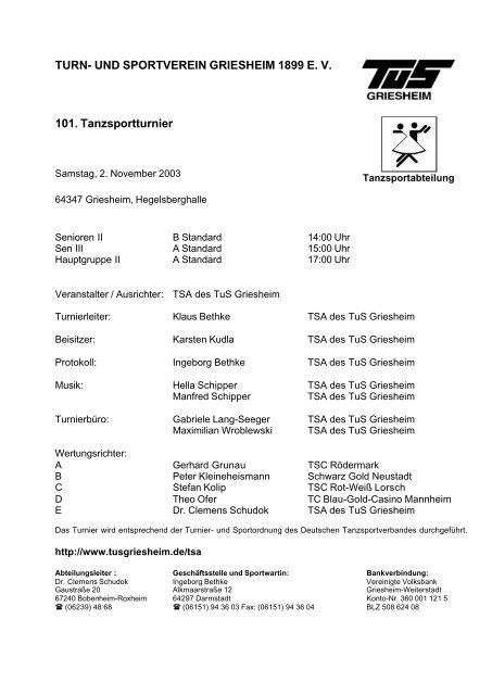 Ergebnisse (pdf) - TuS Griesheim