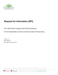 Request for Information (RFI) - The Sustainability Consortium