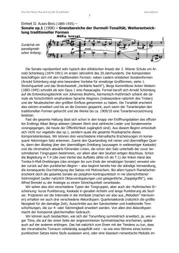 Alban Berg - Sonate op.1, Exkurs Symmetrie bei - Hans Peter Reutter