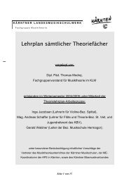 Lehrplan sämtlicher Theoriefächer - Kärntner Landesmusikschulwerk