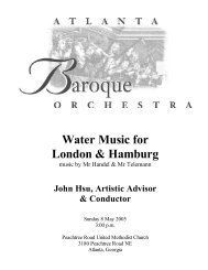 Concert Program - Atlanta Baroque Orchestra