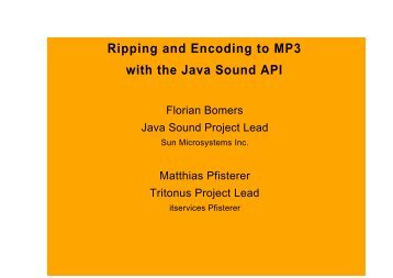 Ripping and Encoding to MP3 with the Java - Java Sound Resources